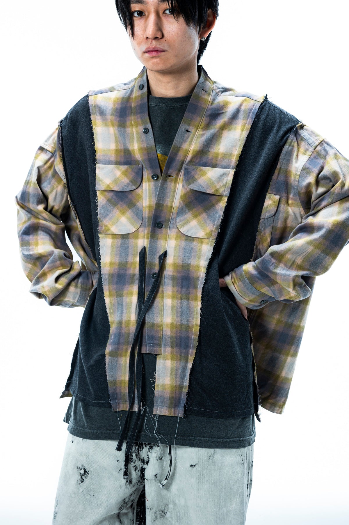 PENDLETON DOCKING WIDE SAMUE SHIRT|MINT×CHARCOAL
