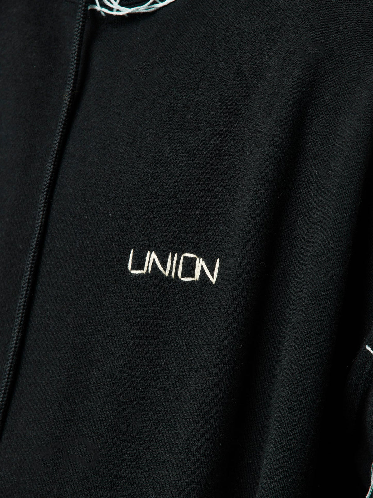 UNION LOOPING DAMAGE HOODIE|BLACK