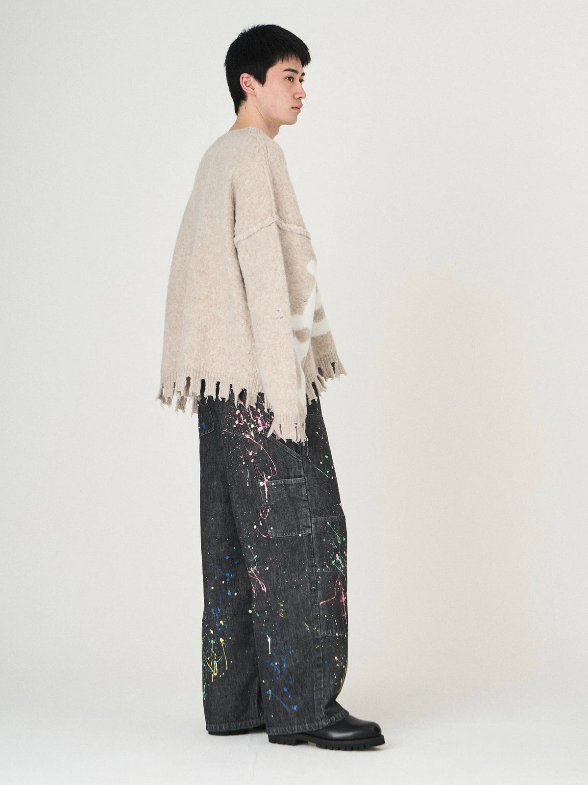 DENIM PAINT PANTS|INDIGO