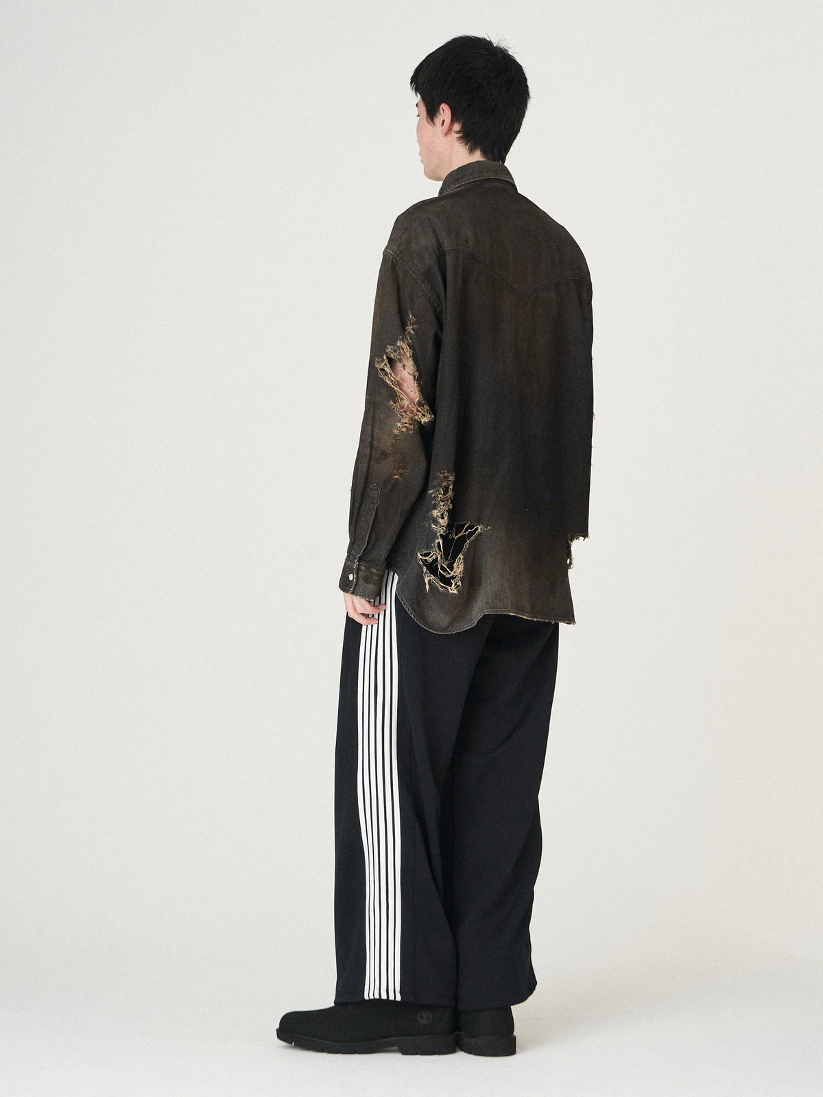LINE CHINA PANTS|BLACK