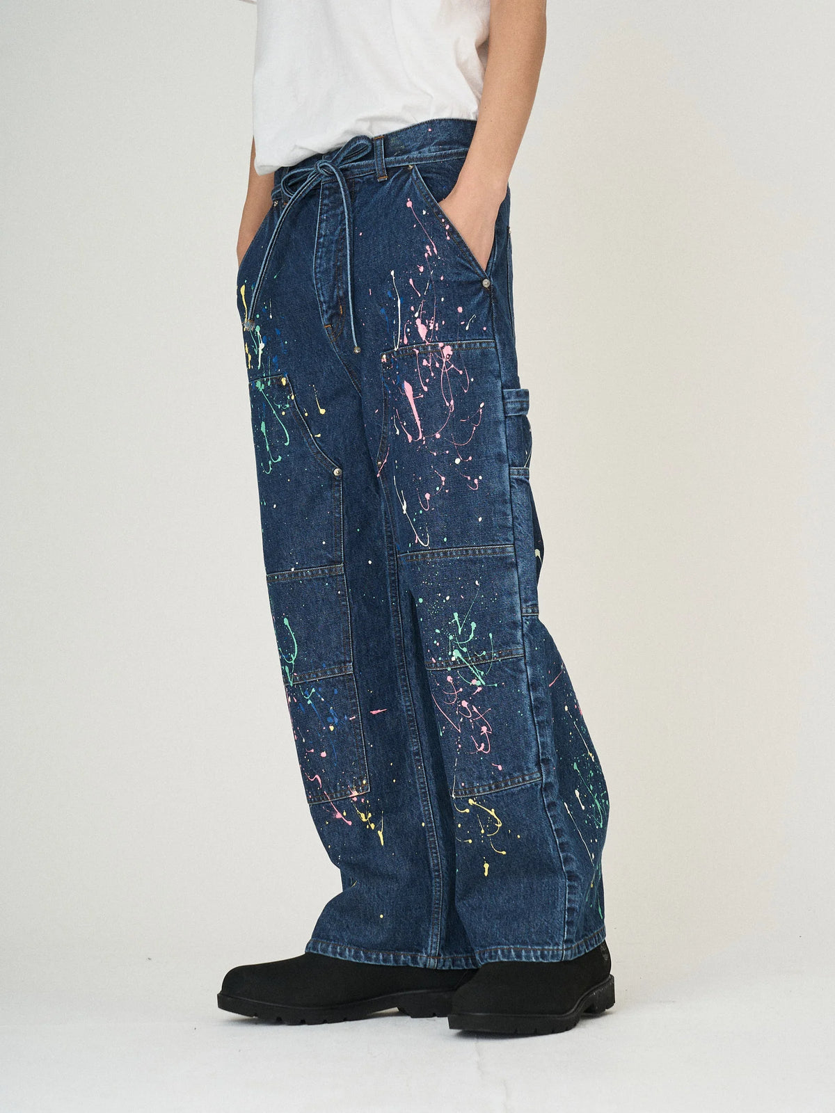 DENIM PAINT PANTS|INDIGO
