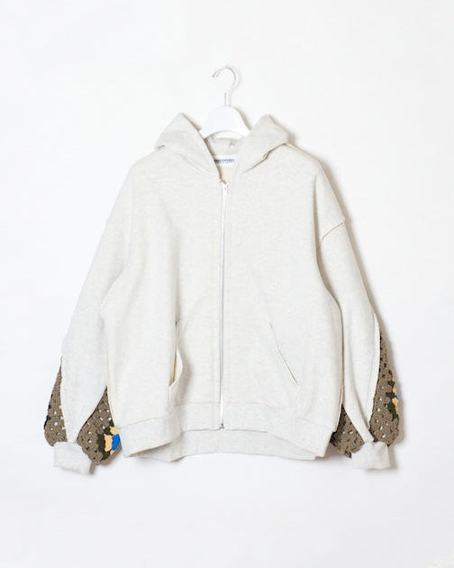 CROCHET SLEEVE SWEAT PARKA