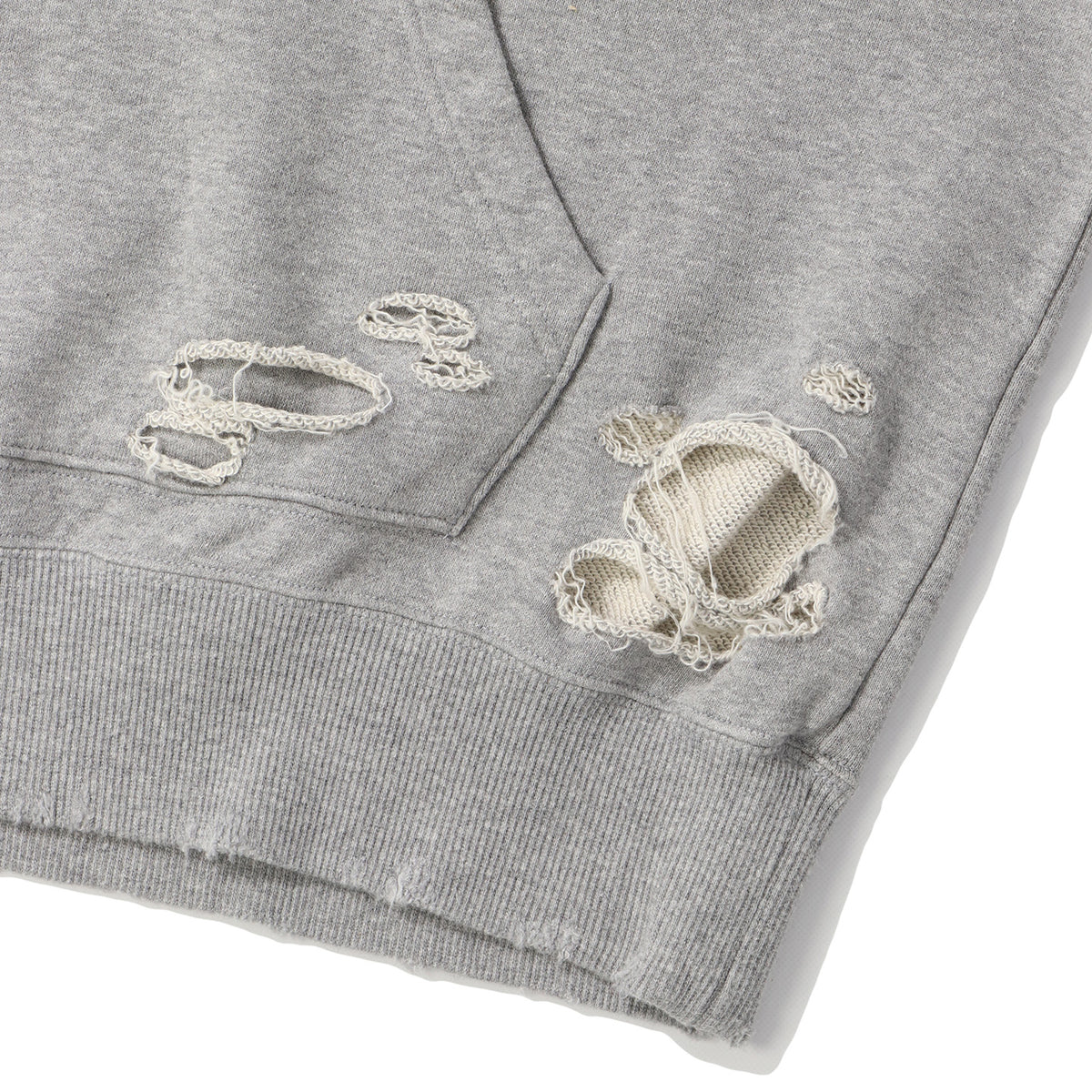 UNION LOOPING DAMAGE HOODIE|GRAY