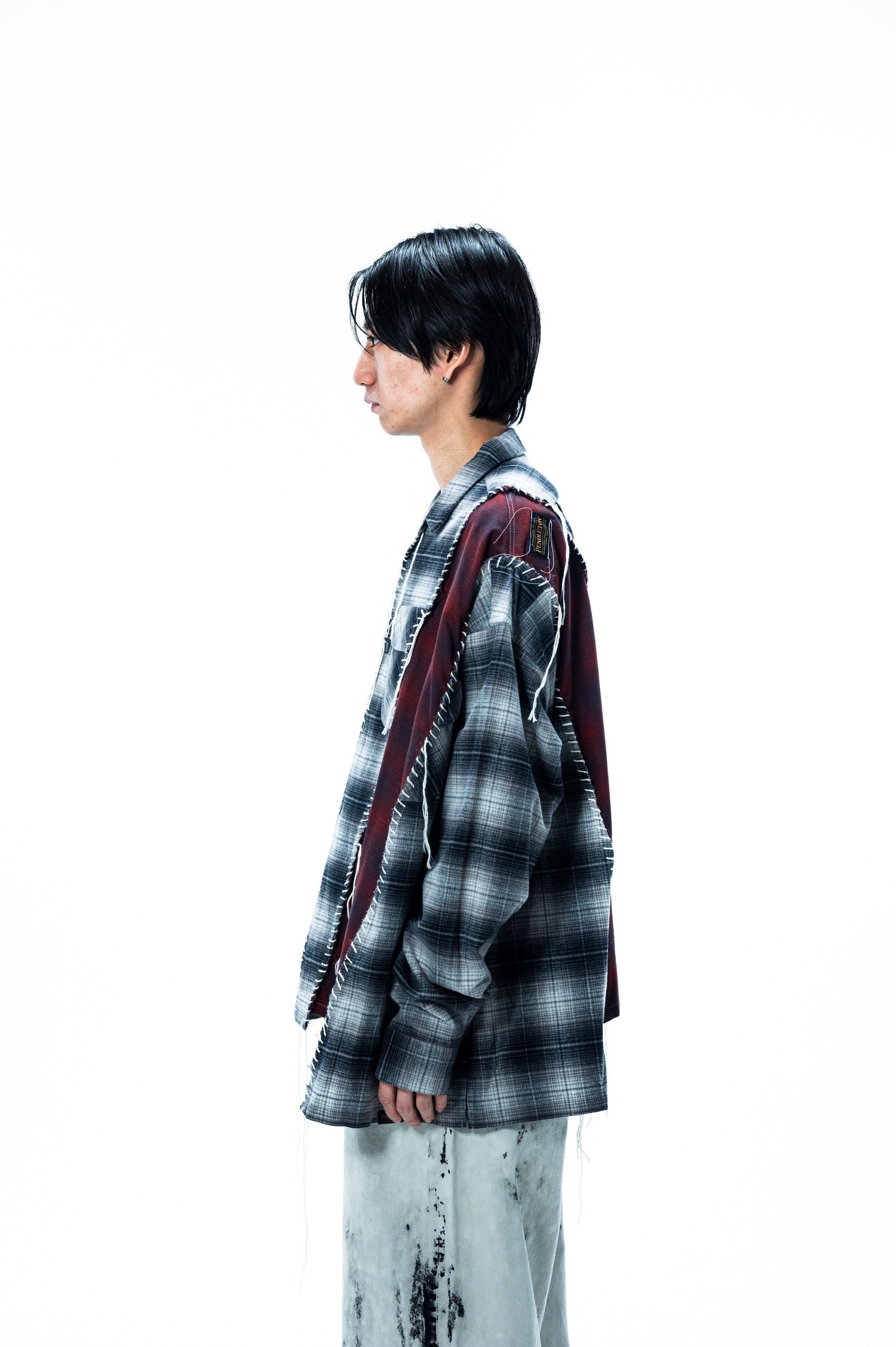 PENDLETON LOOPING WIDE SHIRT｜GRAY×WINE-thumbmail-5