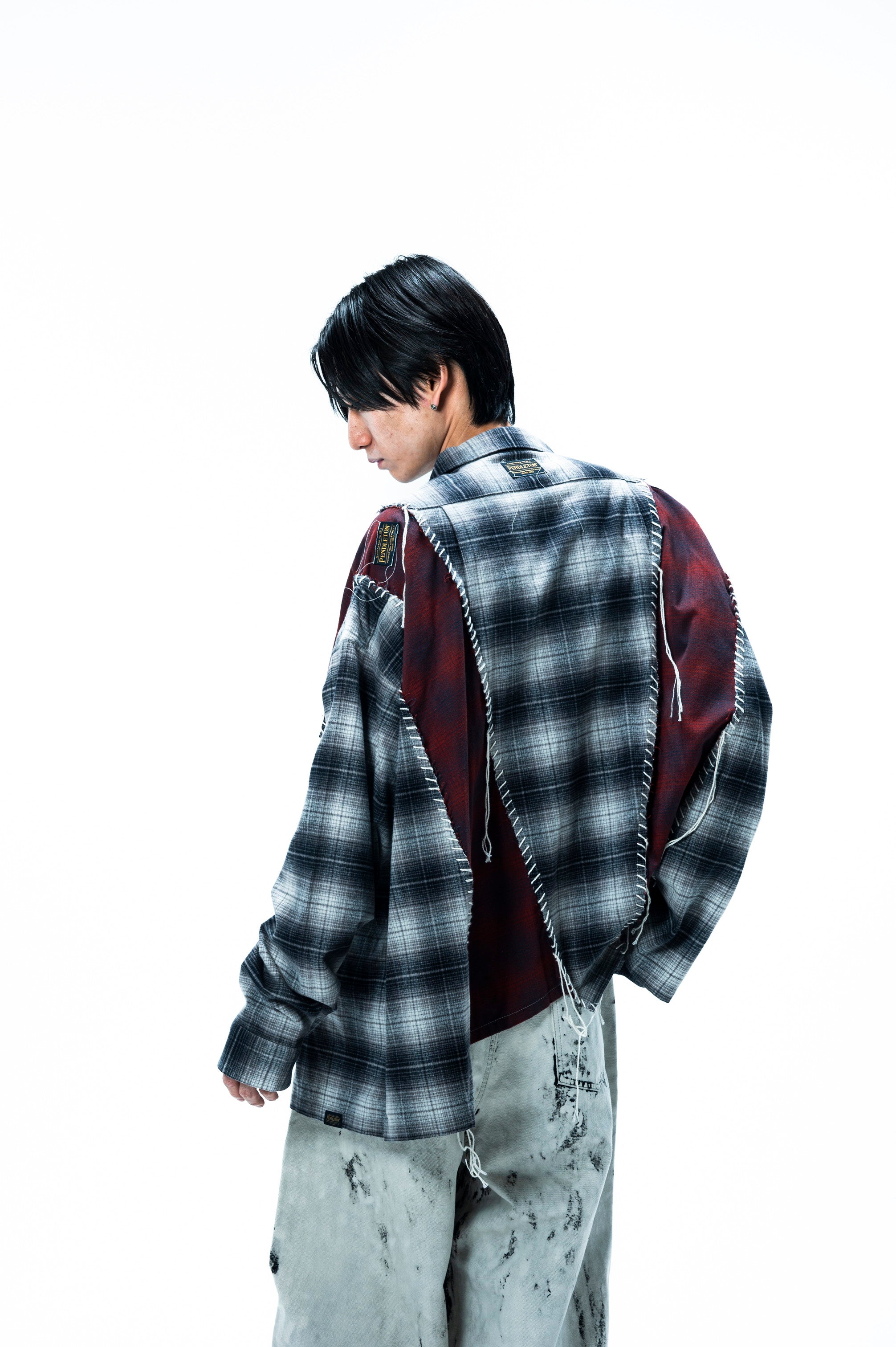 PENDLETON LOOPING WIDE SHIRT｜GRAY×WINE-thumbmail-6