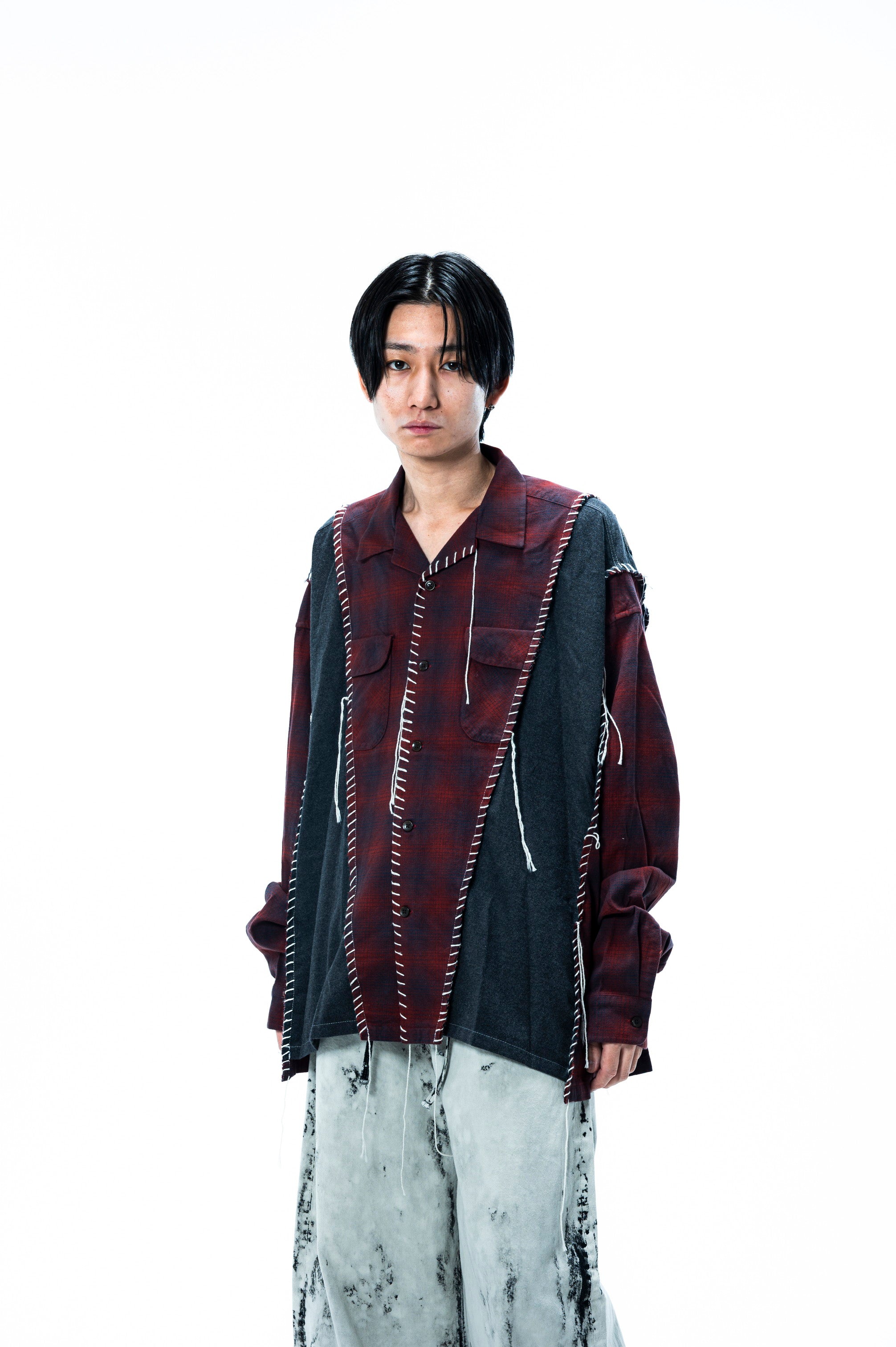 PENDLETON LOOPING WIDE SHIRT｜WINE×CHARCOAL-thumbmail-4