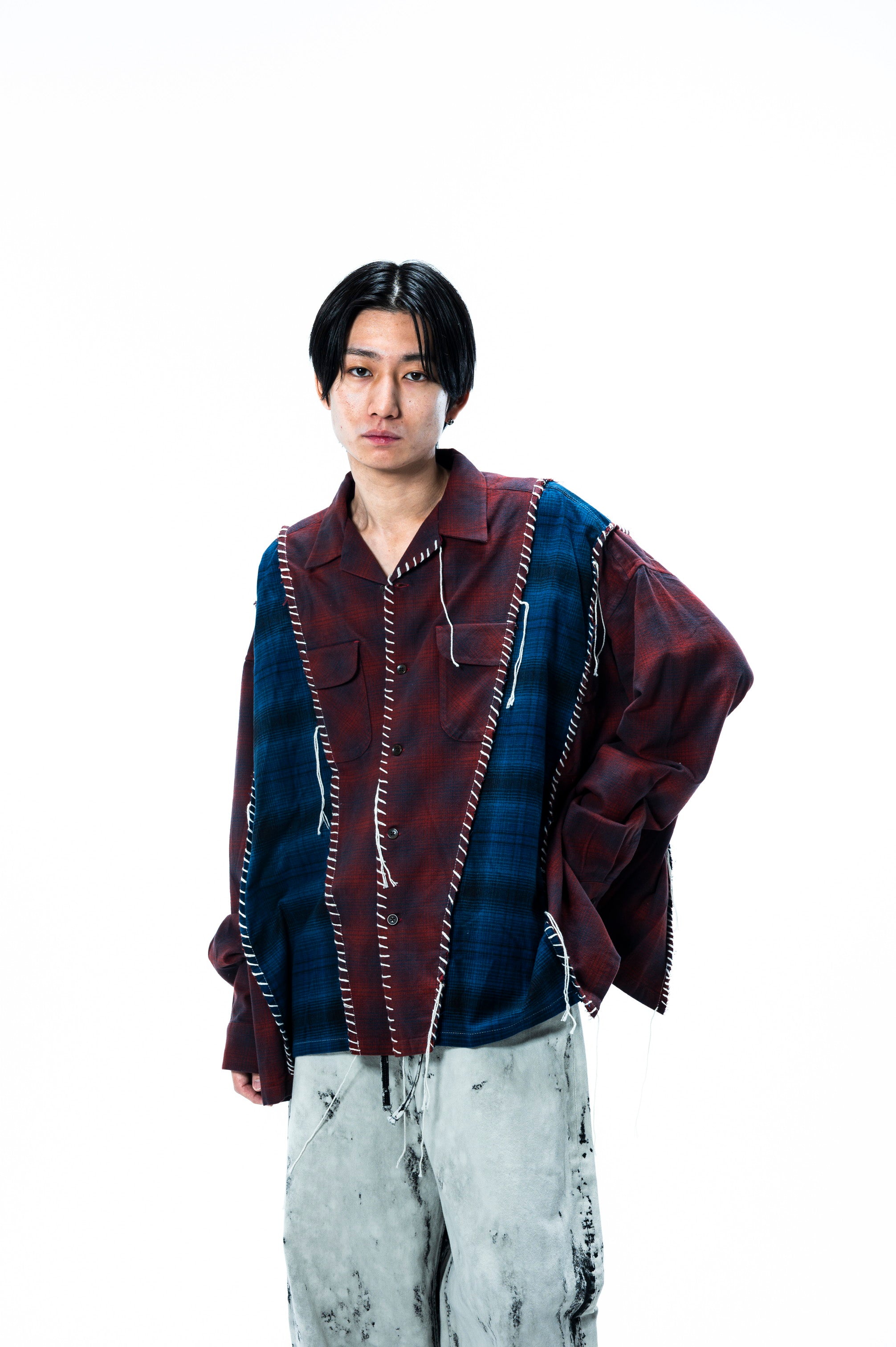 PENDLETON LOOPING WIDE SHIRT｜WINE×BLUE-thumbmail-4