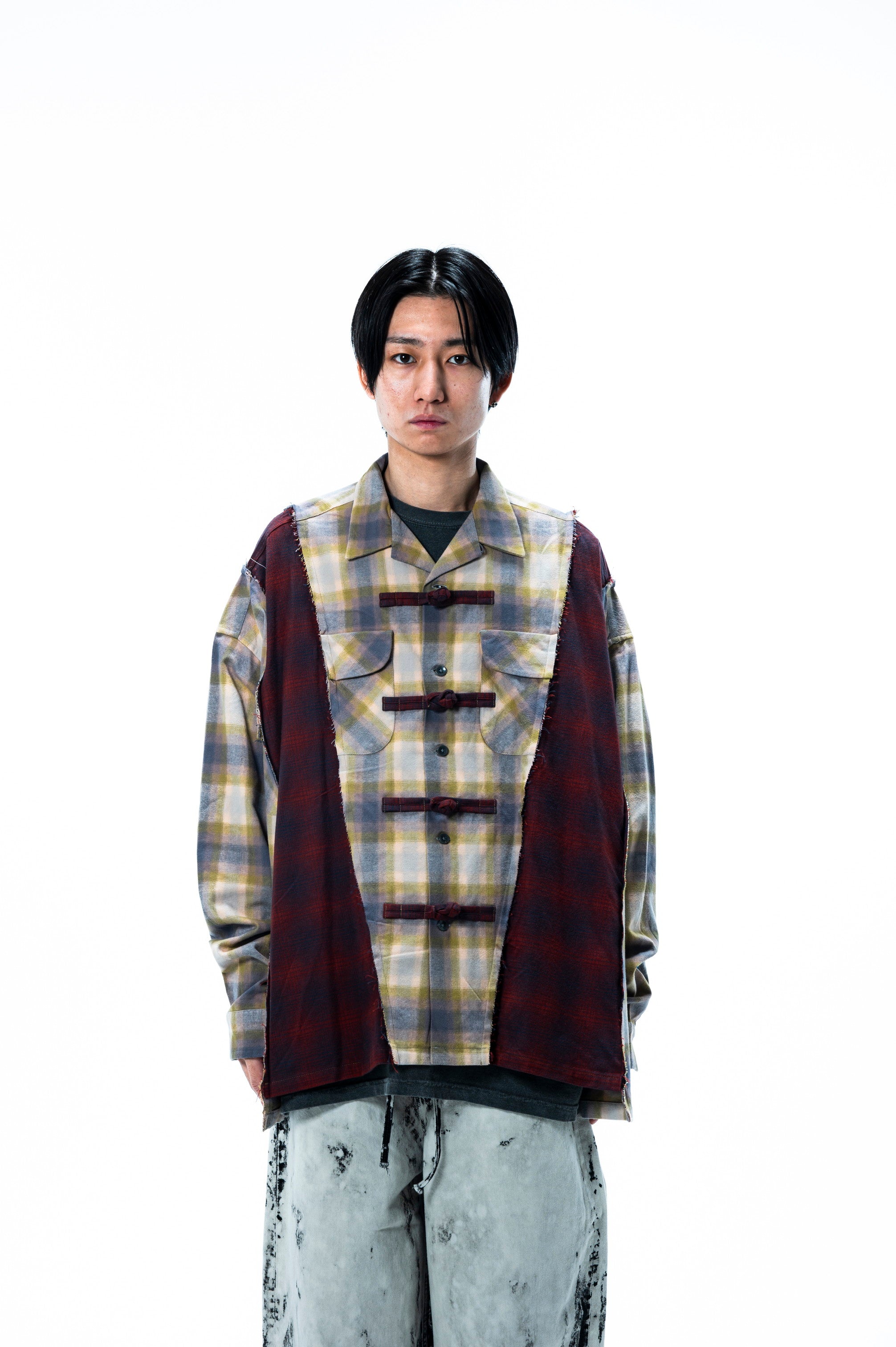 PENDLETON CHINA WIDE SHIRT｜MINT×WINE-thumbmail-4