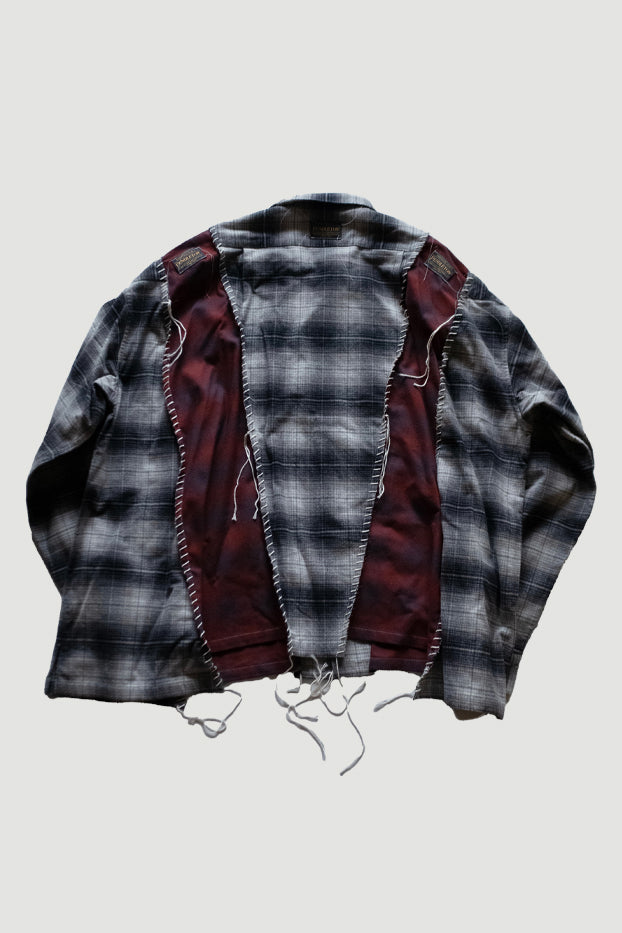 PENDLETON LOOPING WIDE SHIRT｜GRAY×WINE-thumbmail-2