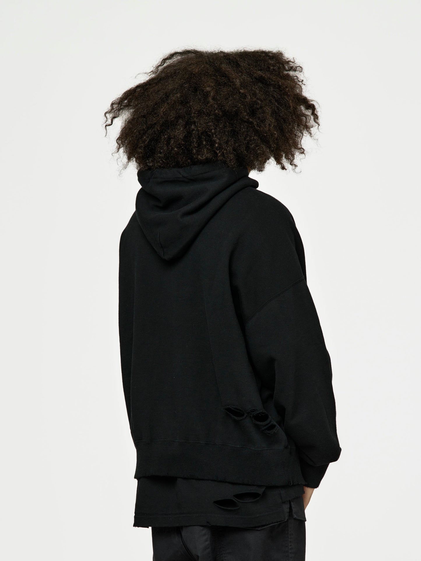 UNION LOOPING DAMAGE HOODIE｜BLACK-thumbmail-5