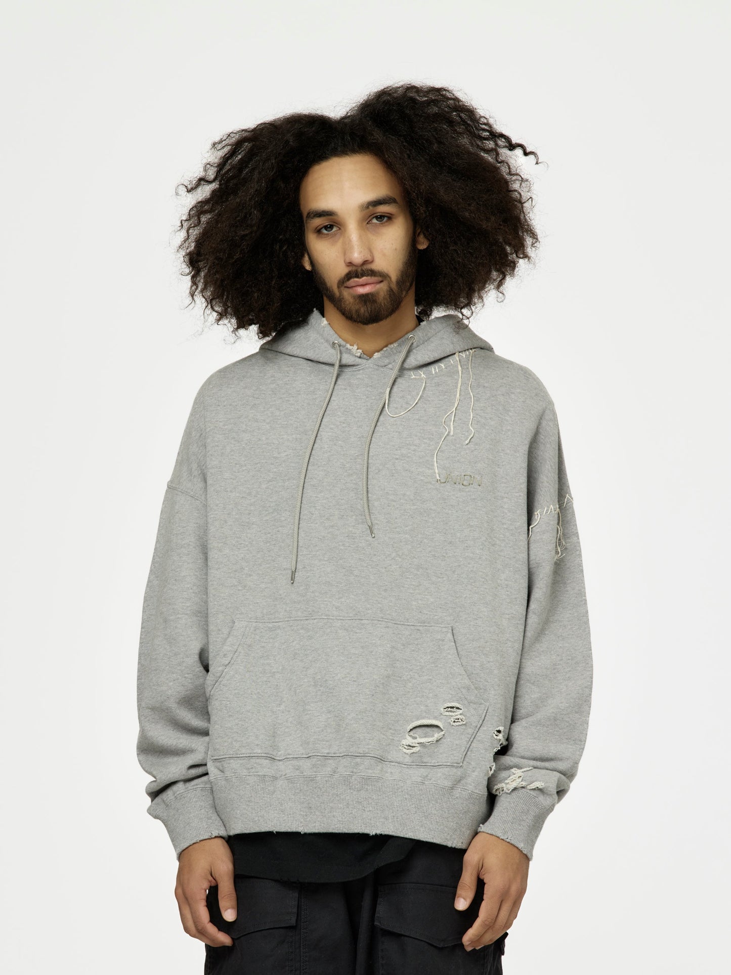 UNION LOOPING DAMAGE HOODIE｜C.GRAY-thumbmail-3