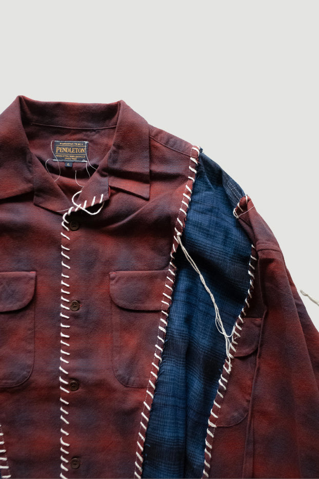 PENDLETON LOOPING WIDE SHIRT｜WINE×BLUE-thumbmail-3