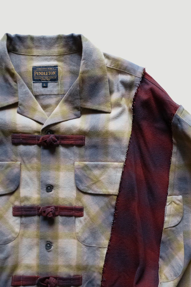 PENDLETON CHINA WIDE SHIRT｜MINT×WINE-thumbmail-3