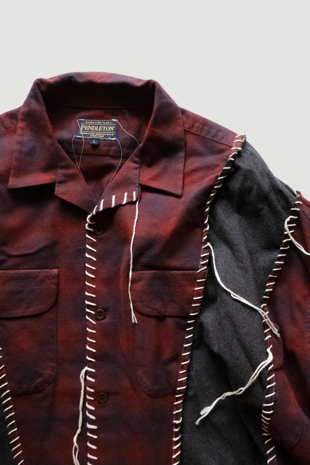 PENDLETON LOOPING WIDE SHIRT｜WINE×CHARCOAL-thumbmail-3