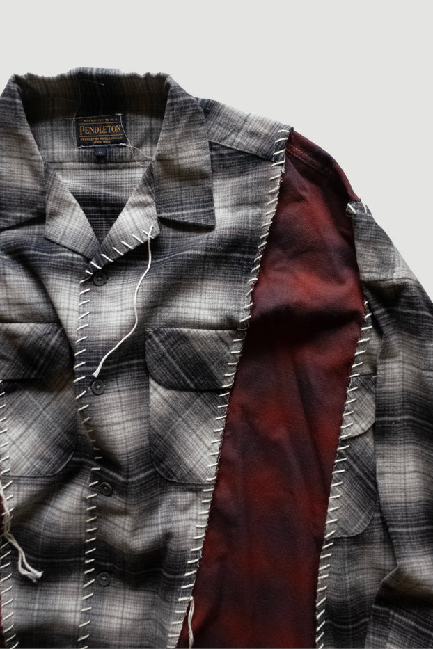 PENDLETON LOOPING WIDE SHIRT｜GRAY×WINE-thumbmail-3