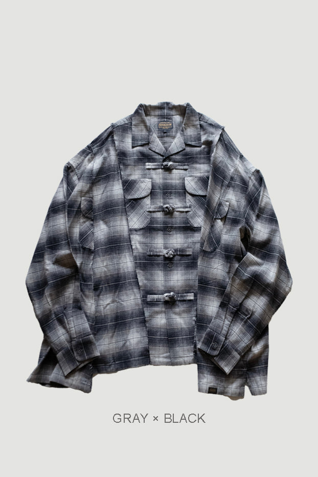 PENDLETON CHINA WIDE SHIRT｜GRAY×BLACK