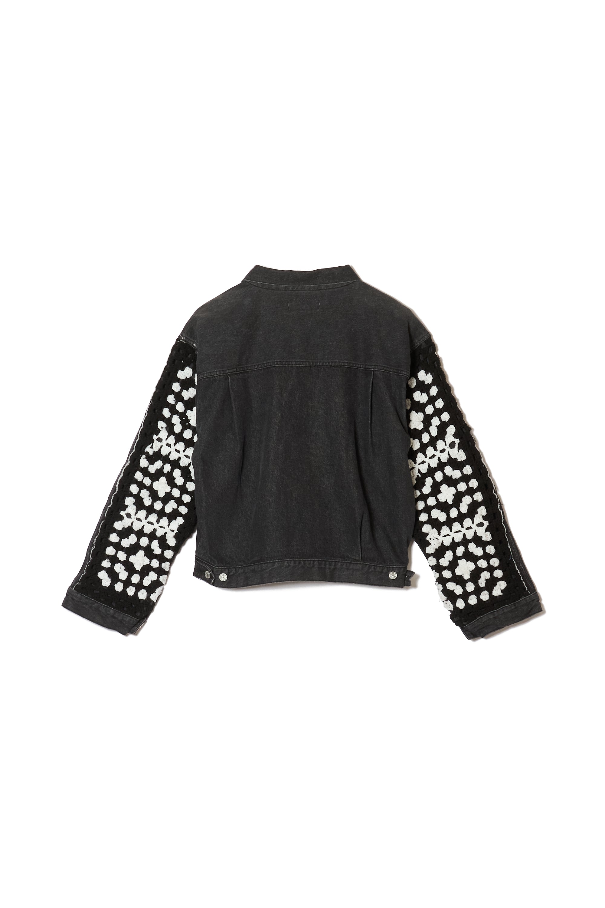 CROCHET DENIM BLOUSON｜BLACK