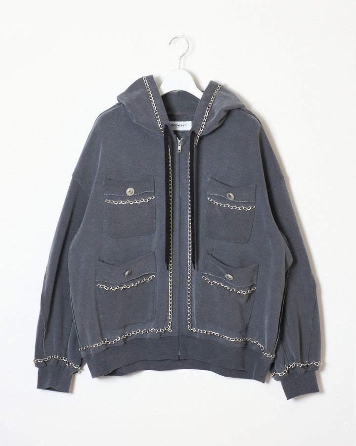 CHAIN SWEAT PARKA｜BLACK
