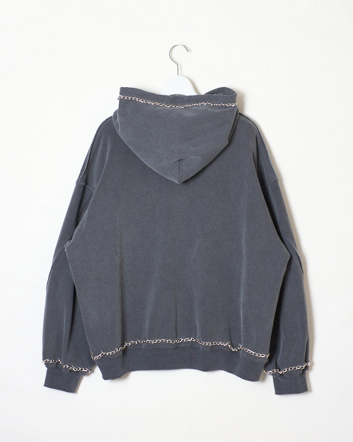 CHAIN SWEAT PARKA｜BLACK-thumbmail-2