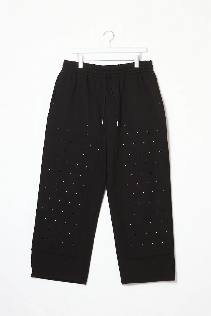 DOUBLE KNEE STUD'S SWEAT PANTS｜BLACK