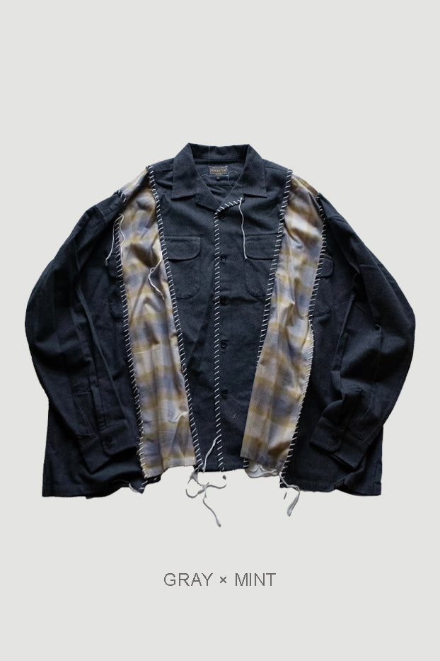 PENDLETON LOOPING WIDE SHIRT｜GRAY×MINT