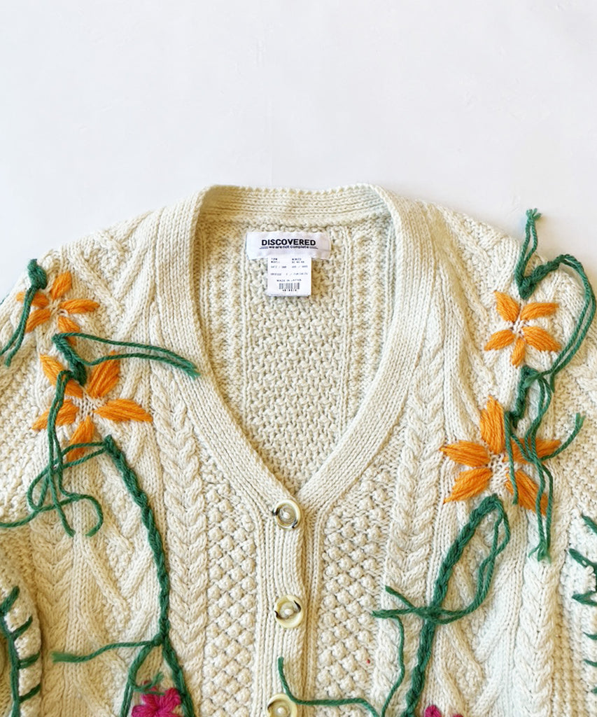 68cmdiscoverd Hand Embroidery Fisherman Knit - カーディガン