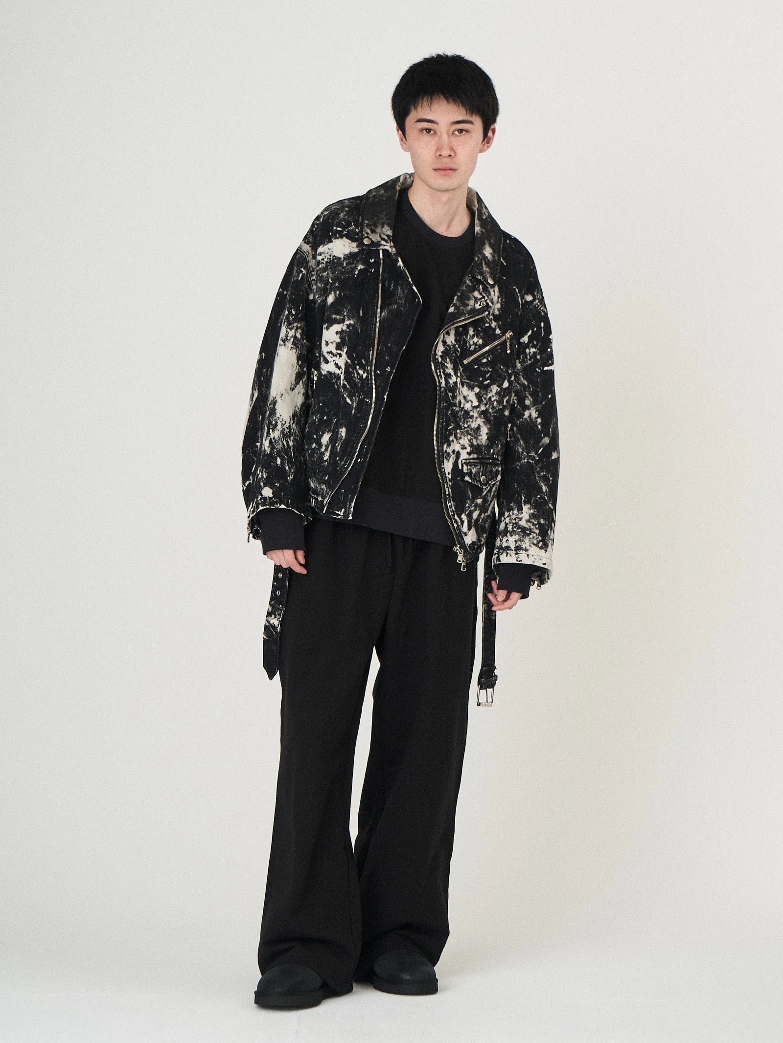 BLACK BLEACH W RIDERS BLOUSON｜BLACK-thumbmail-2