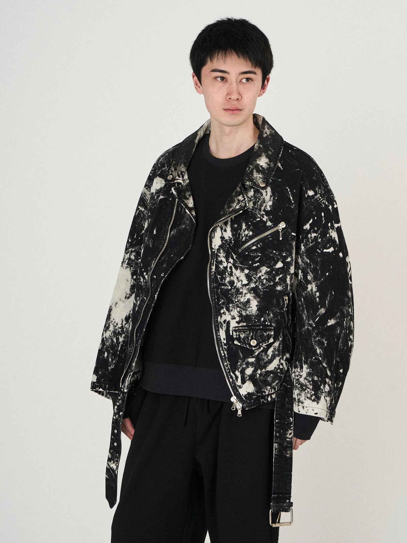 BLACK BLEACH W RIDERS BLOUSON｜BLACK-thumbmail-4