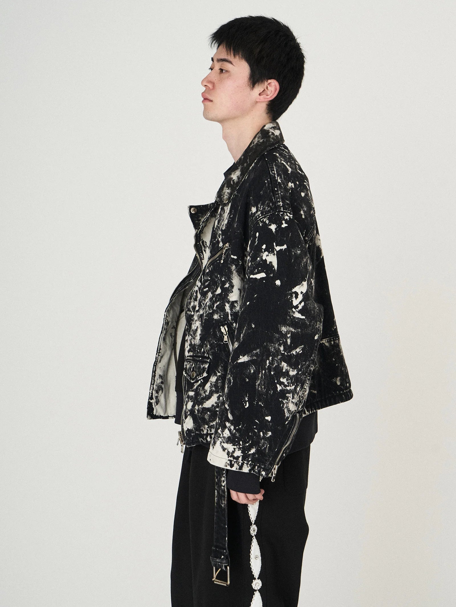 BLACK BLEACH W RIDERS BLOUSON｜BLACK-thumbmail-5