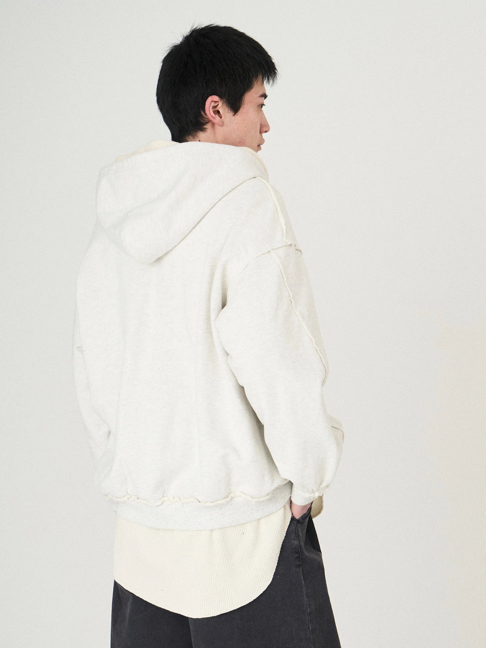 LAYERED SWEAT PARKA｜WHITE-thumbmail-6