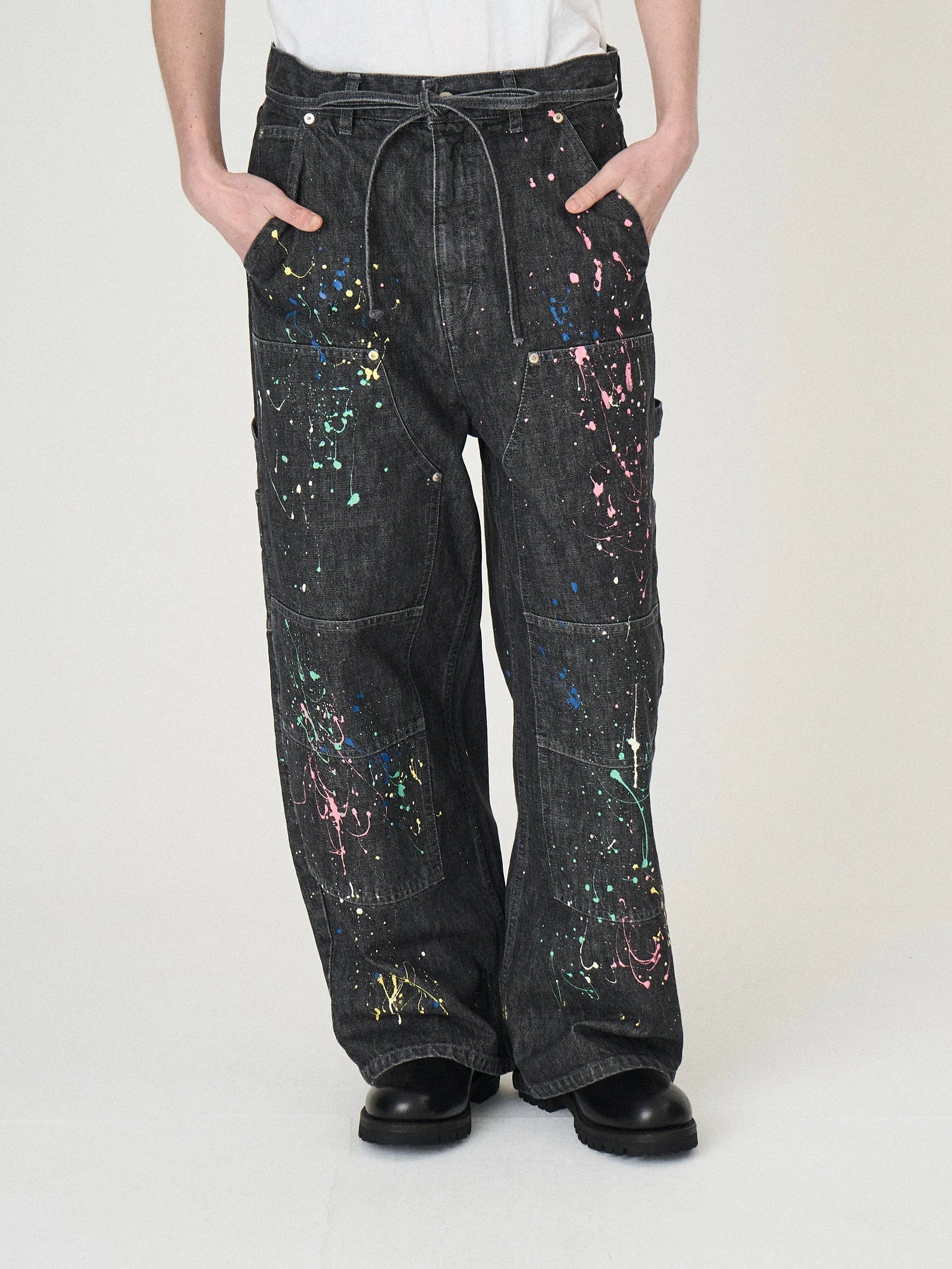DENIM PAINT PANTS｜BLACK