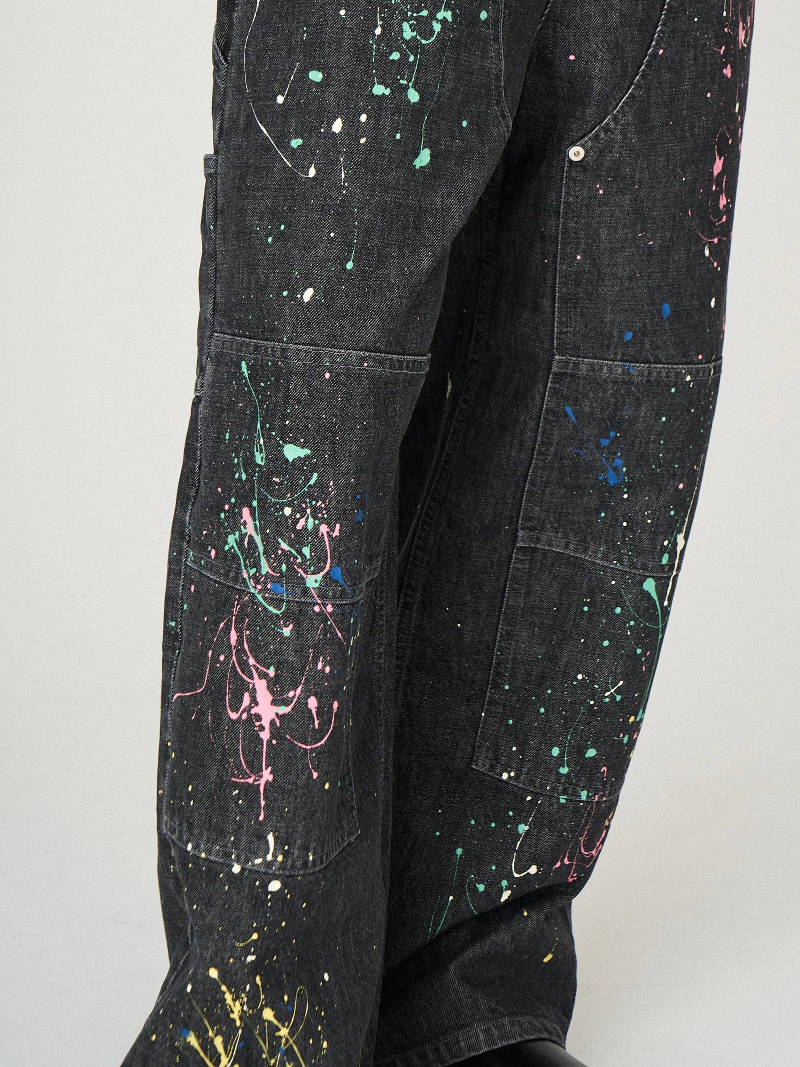 DENIM PAINT PANTS｜BLACK-thumbmail-7