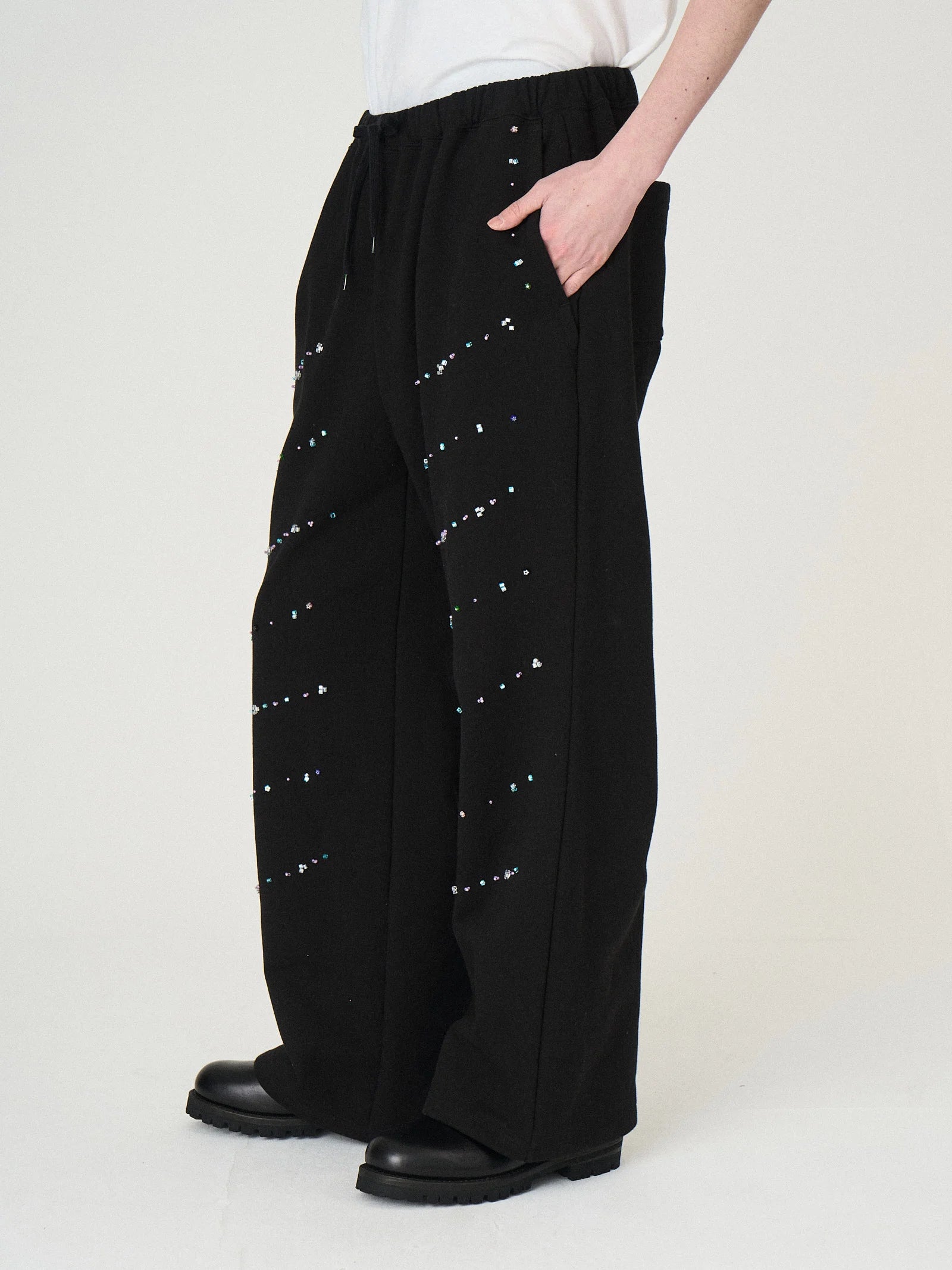 BEADS SWEAT PANTS｜BLACK-thumbmail-6