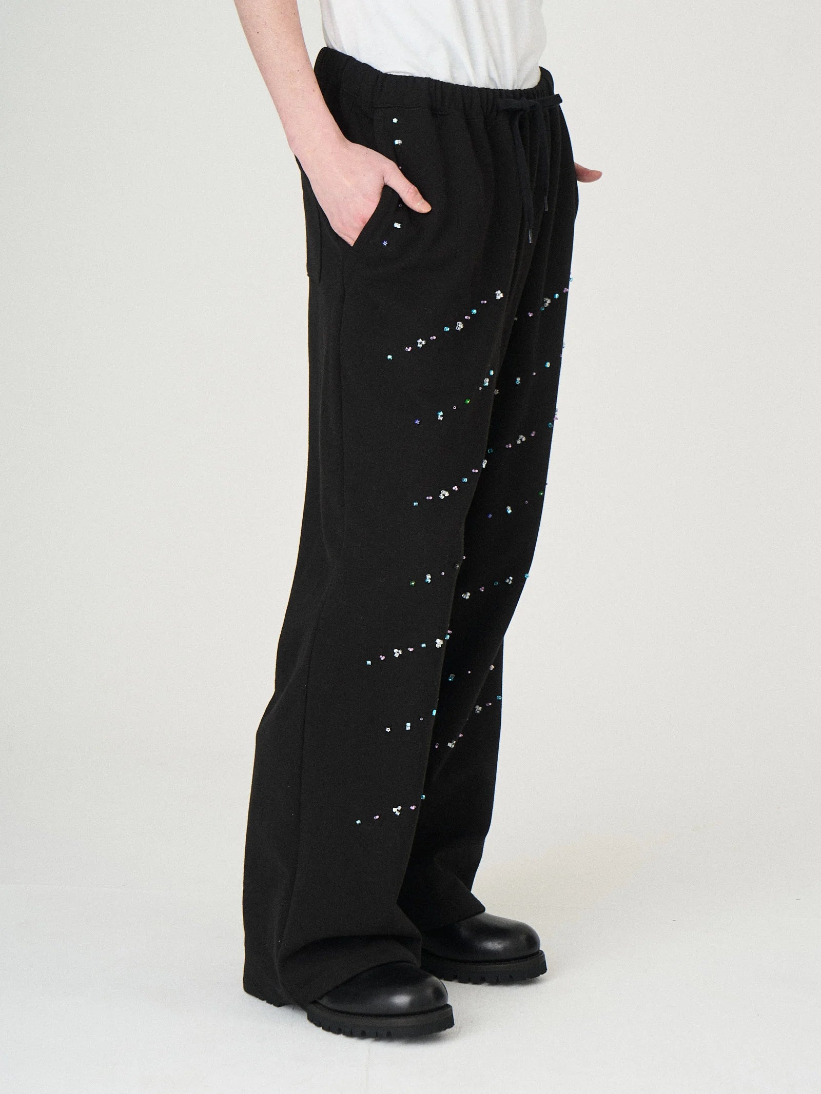 BEADS SWEAT PANTS｜BLACK-thumbmail-8