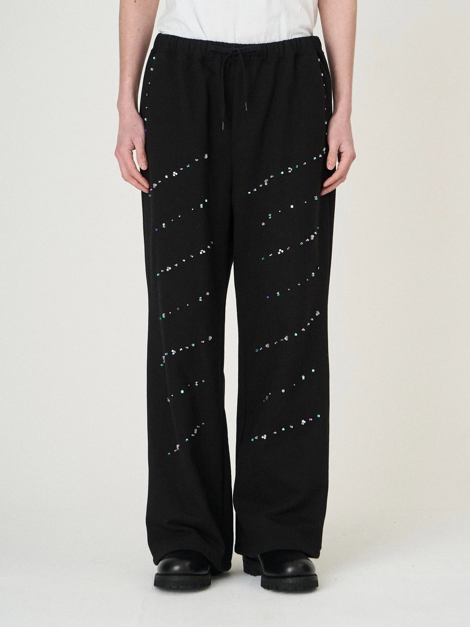 BEADS SWEAT PANTS｜BLACK