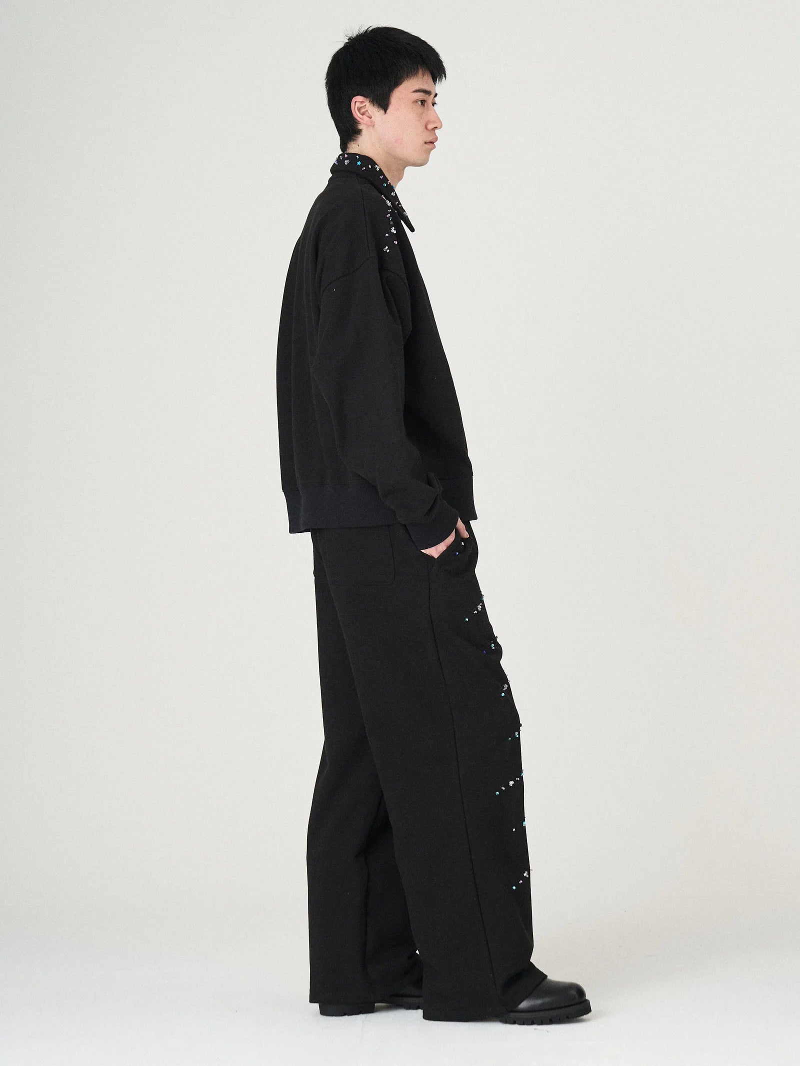 BEADS SWEAT PANTS｜BLACK-thumbmail-3