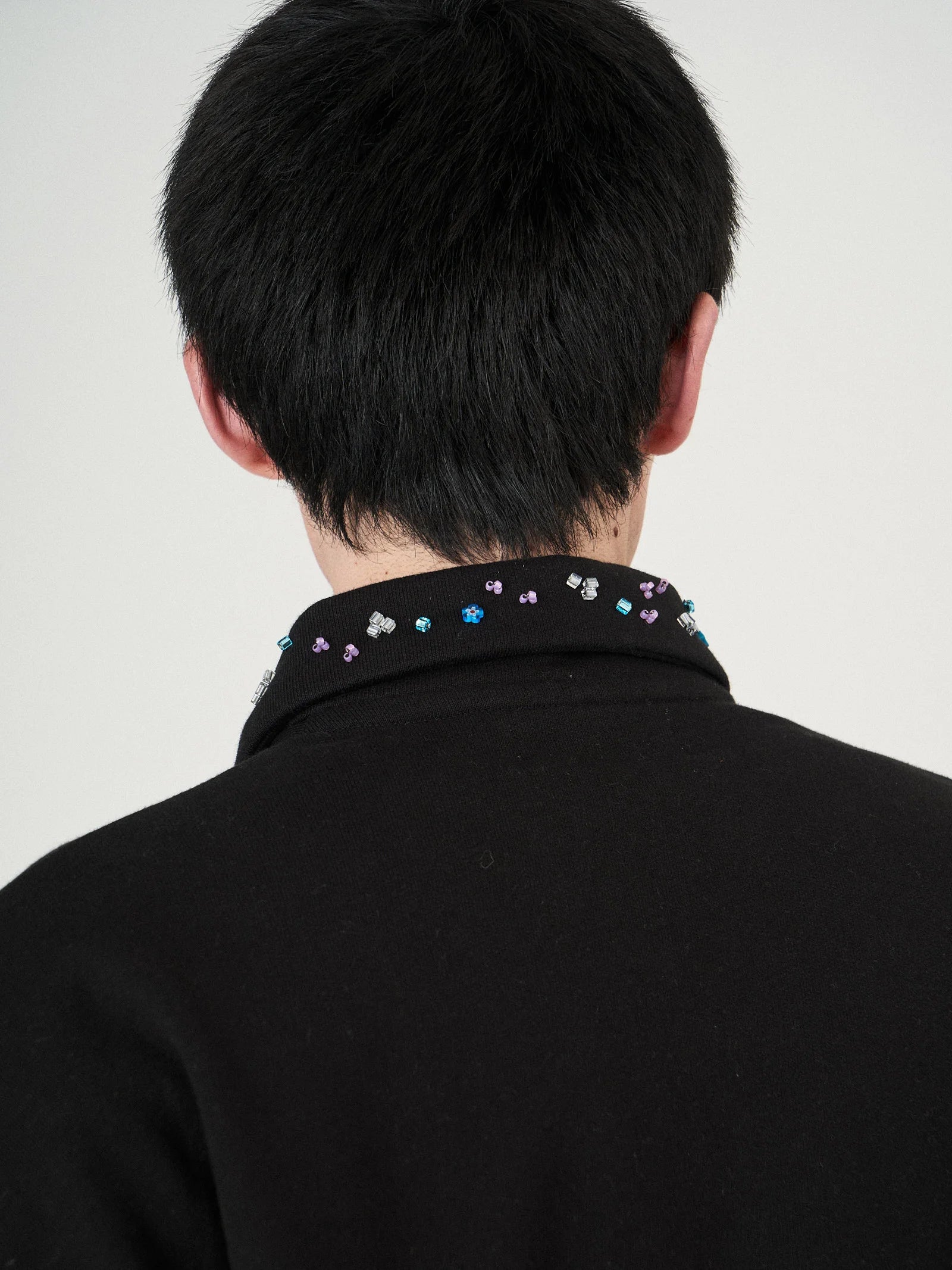 BEADS HALF ZIP SWEAT｜BLACK-thumbmail-9