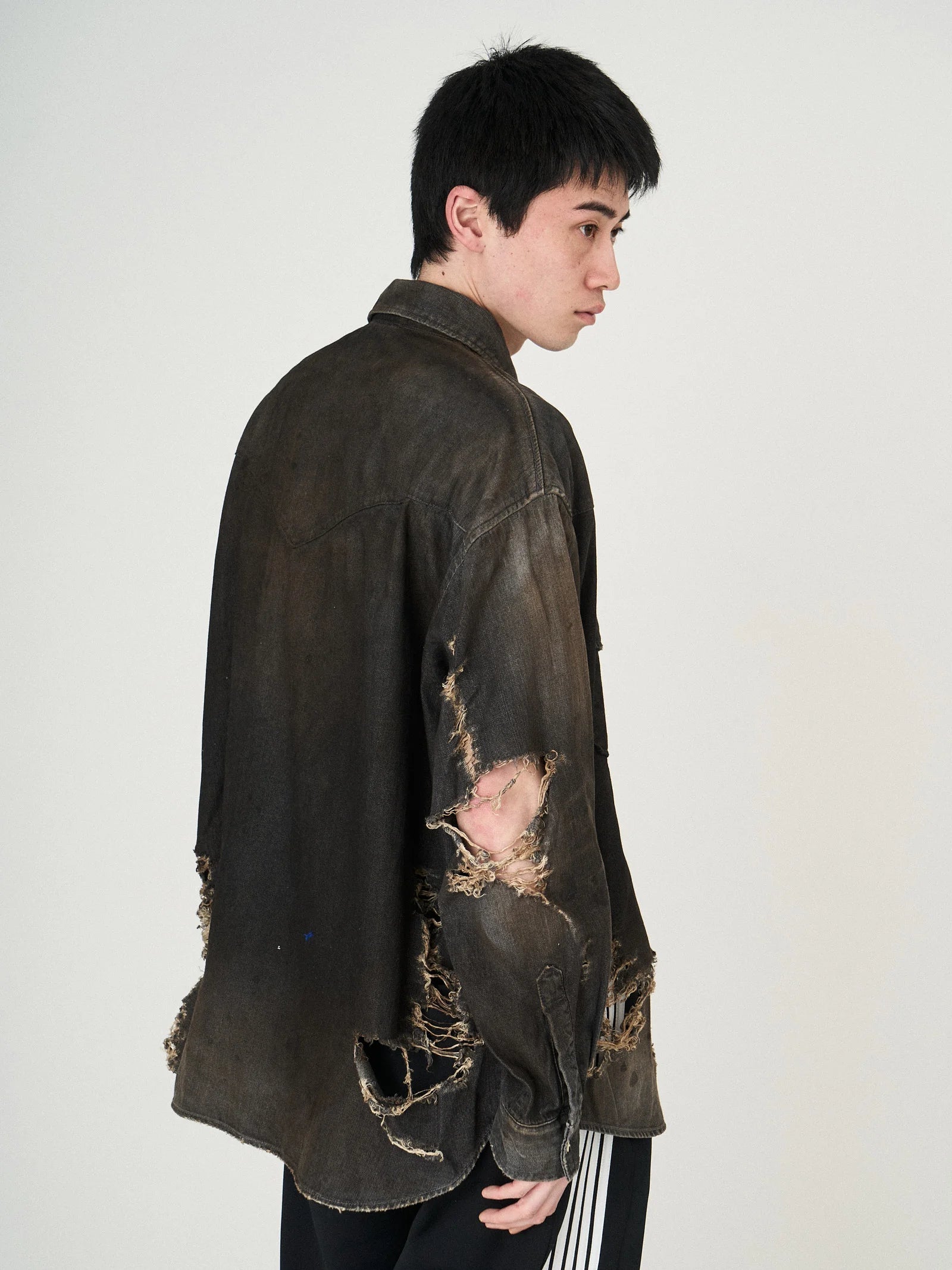 CRASH DENIM SHIRTS｜BLACK-thumbmail-4