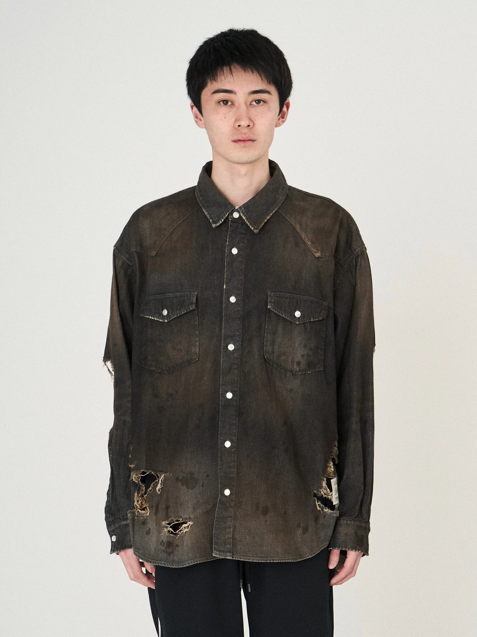 CRASH DENIM SHIRTS｜BLACK