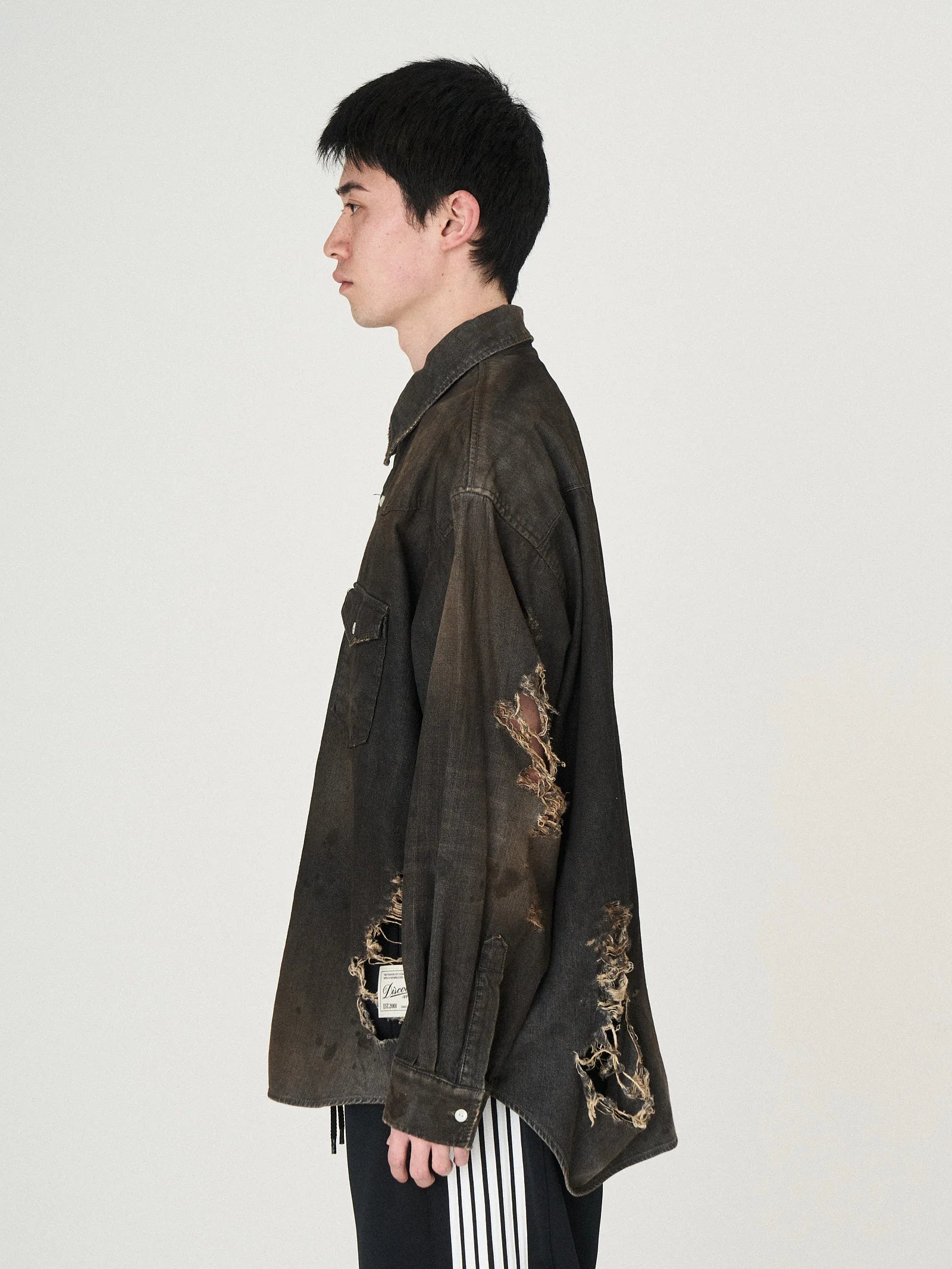 CRASH DENIM SHIRTS｜BLACK-thumbmail-6