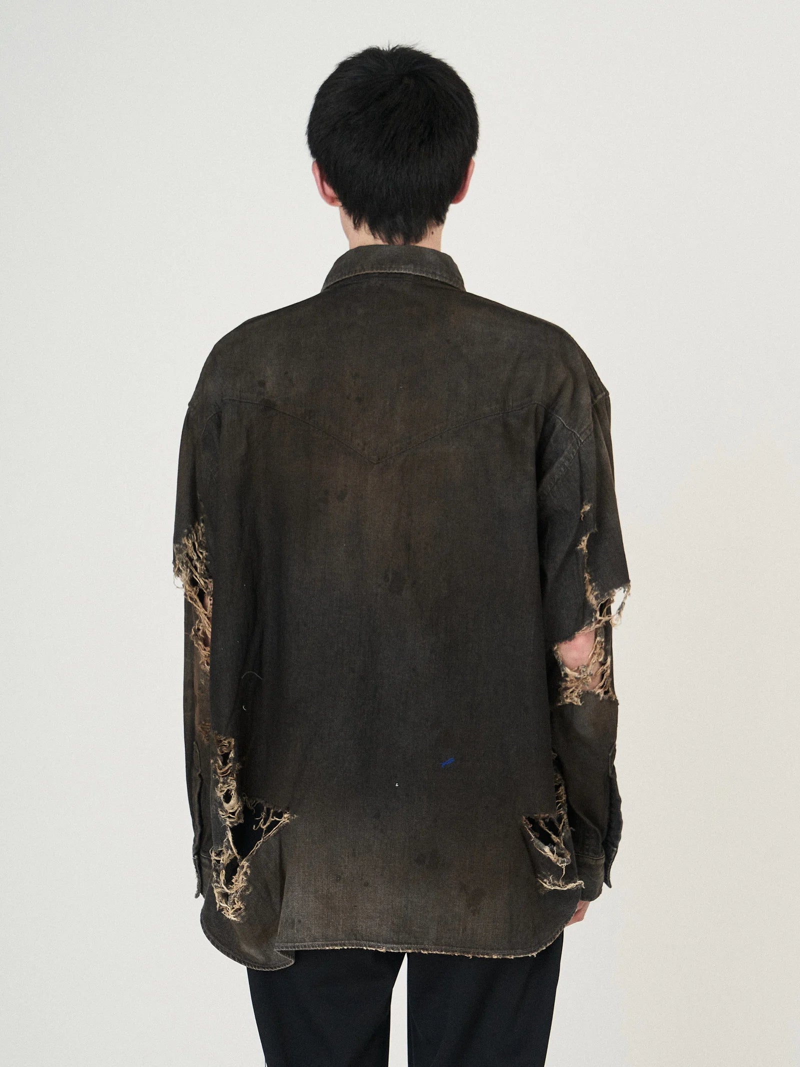 CRASH DENIM SHIRTS｜BLACK-thumbmail-5