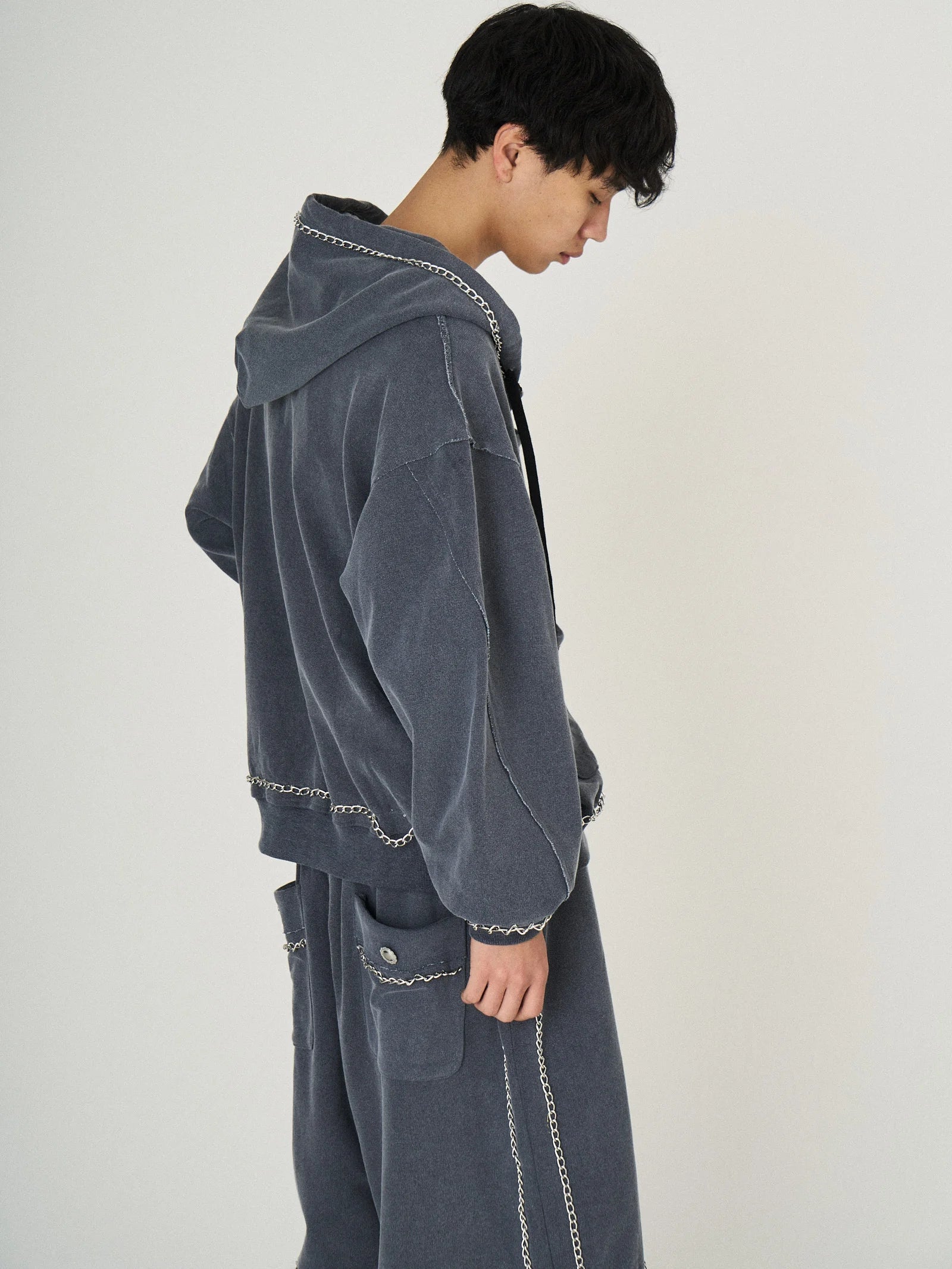 CHAIN SWEAT PARKA｜BLACK-thumbmail-5