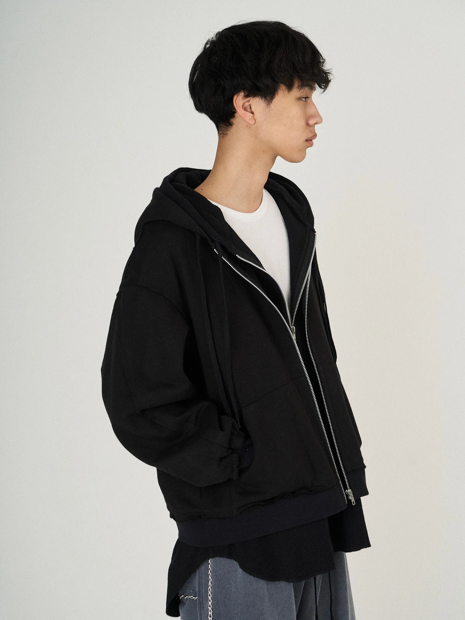 LAYERED SWEAT PARKA｜BLACK-thumbmail-4