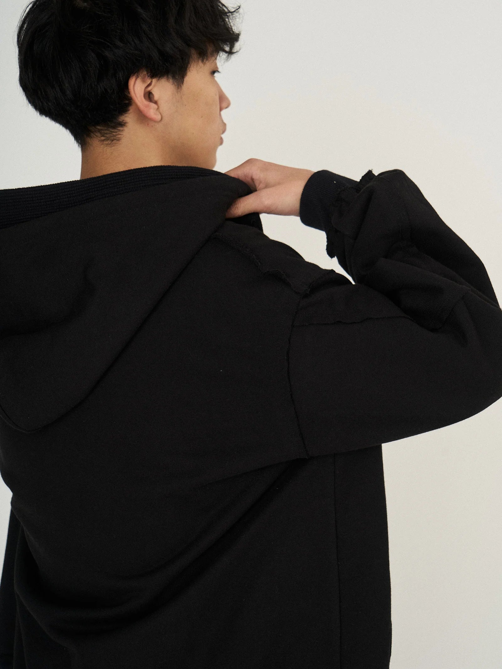 LAYERED SWEAT PARKA｜BLACK-thumbmail-6