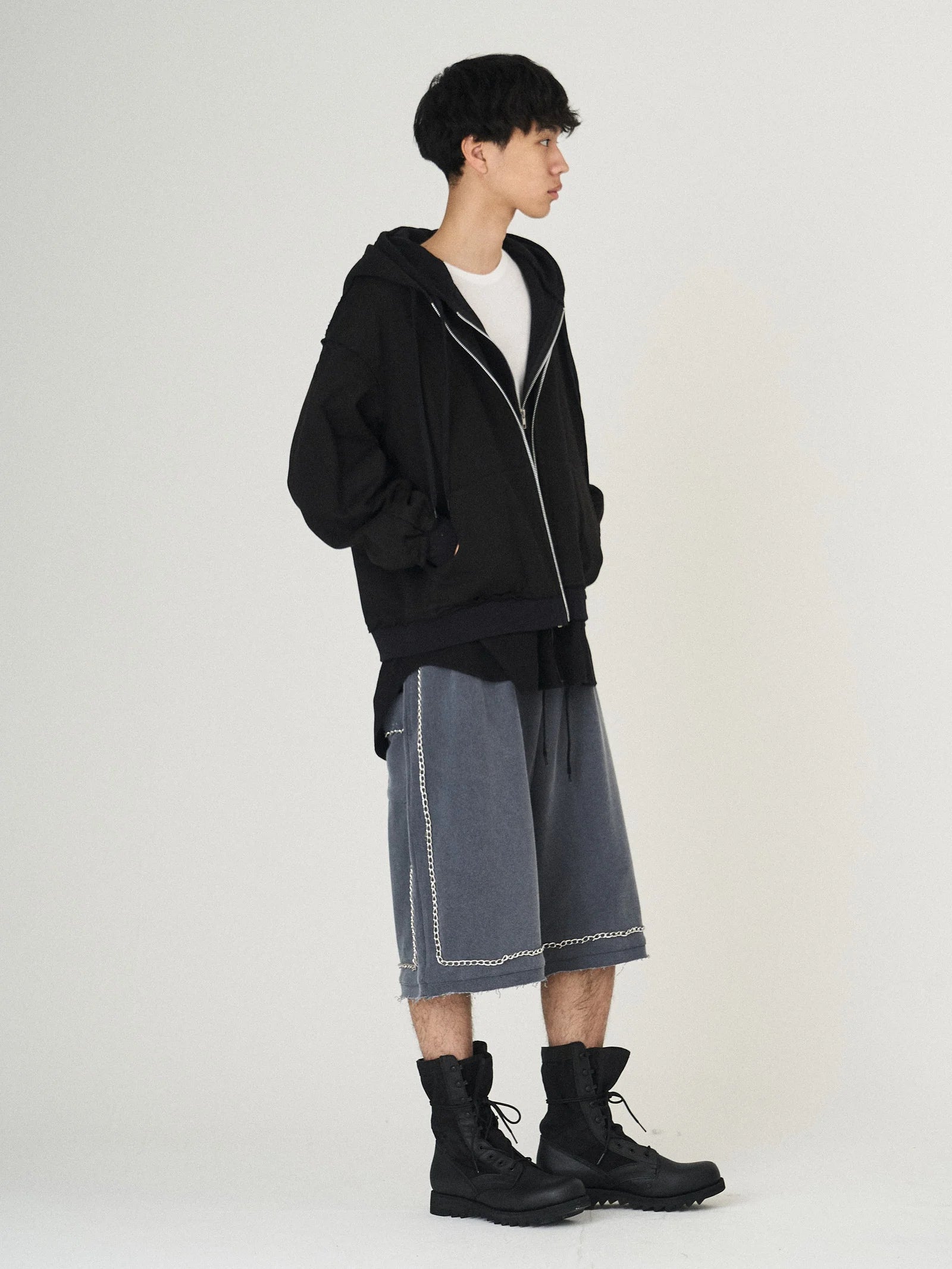 LAYERED SWEAT PARKA｜BLACK-thumbmail-3