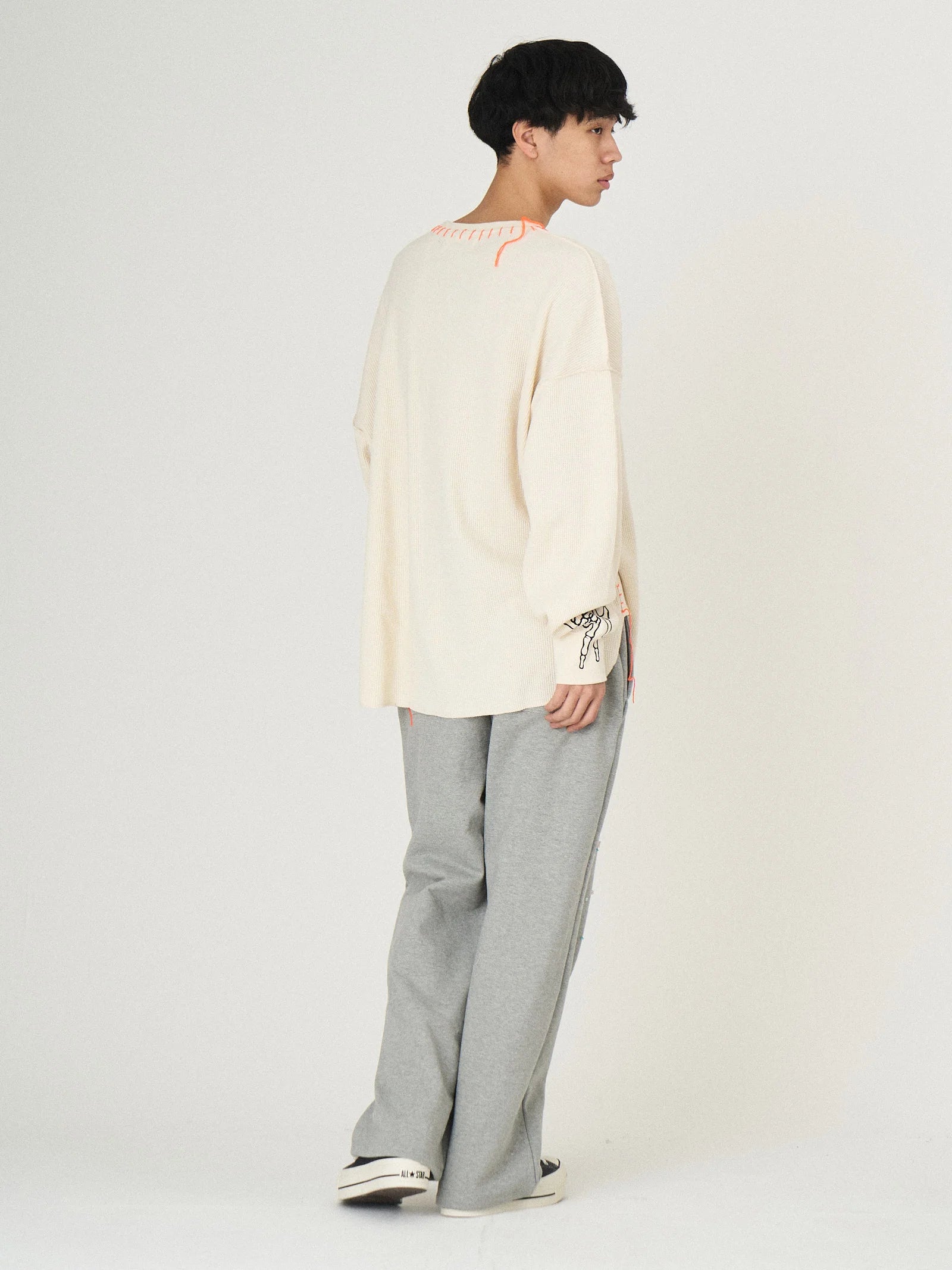 WAFFLE BONE PRINT CUTSEWN｜WHITE-thumbmail-4
