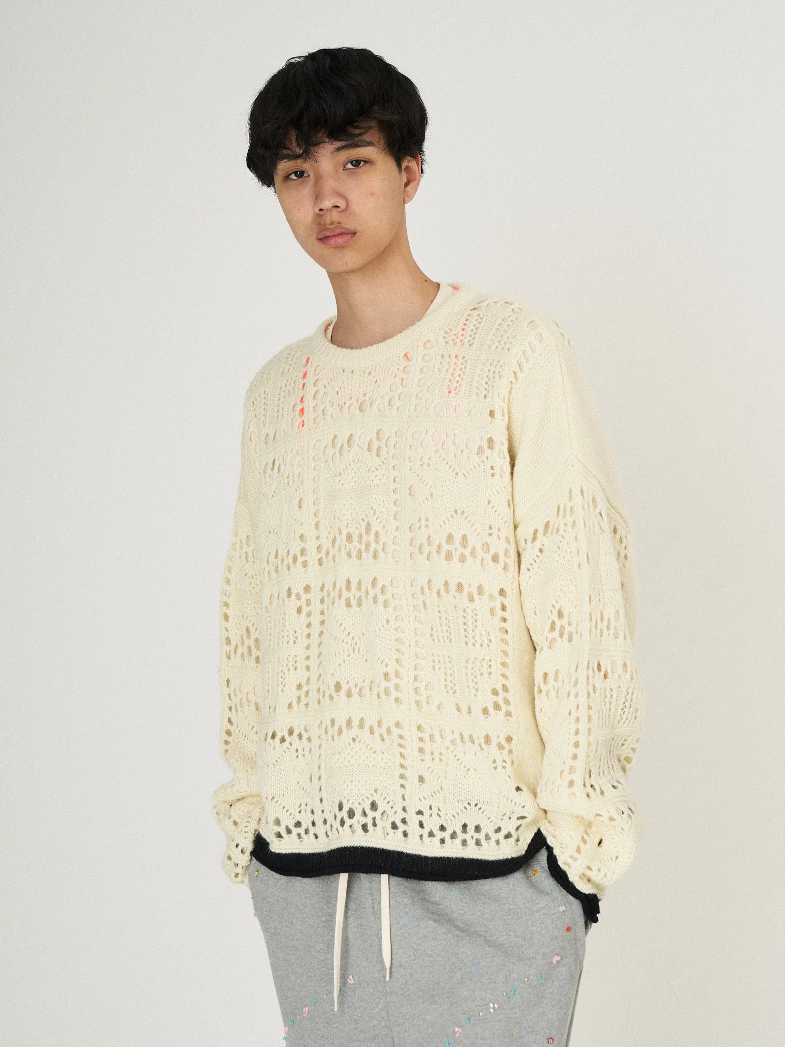 MOHAIR LACE KNIT｜WHITE-thumbmail-4