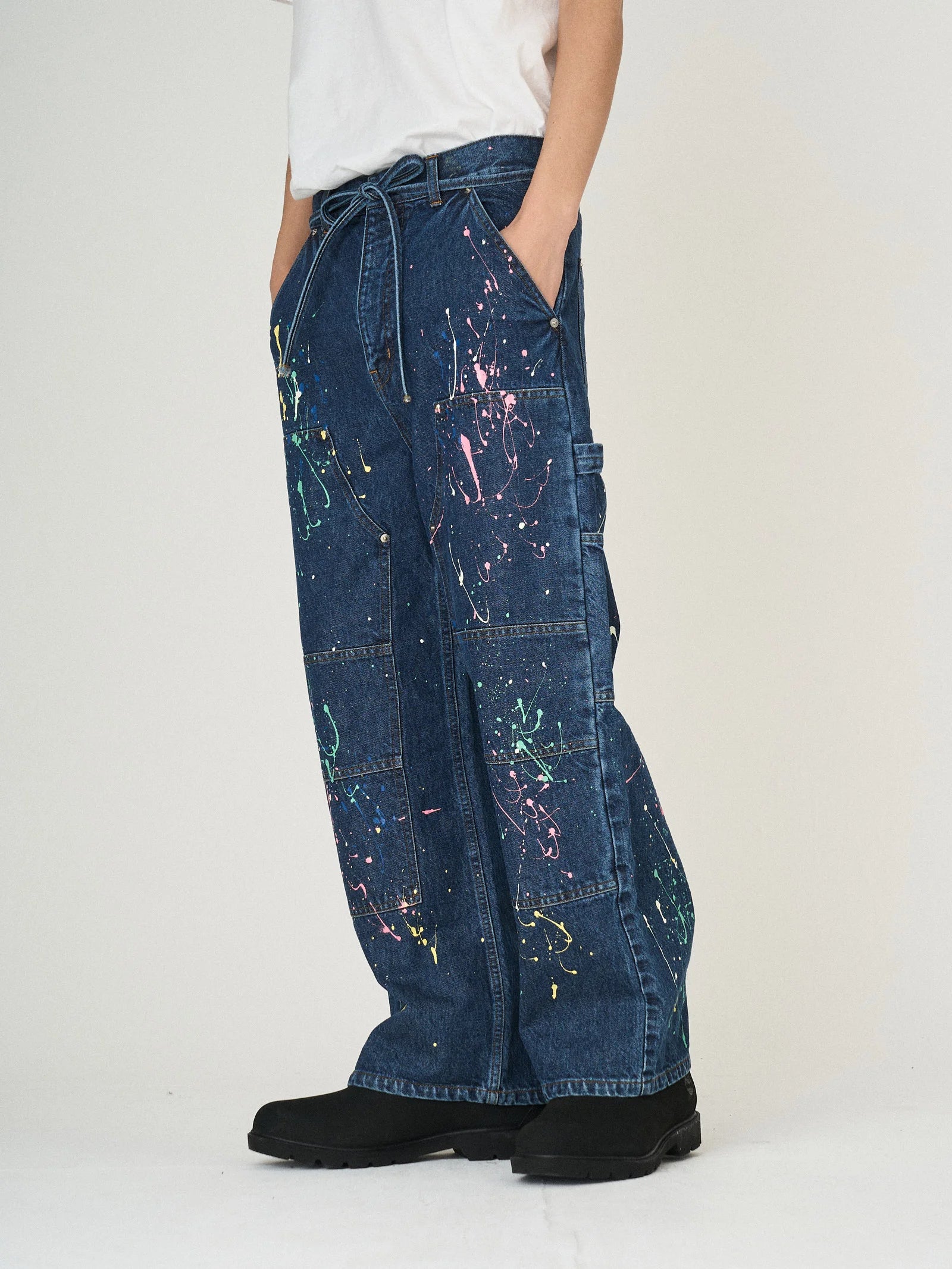 DENIM PAINT PANTS｜INDIGO-thumbmail-5