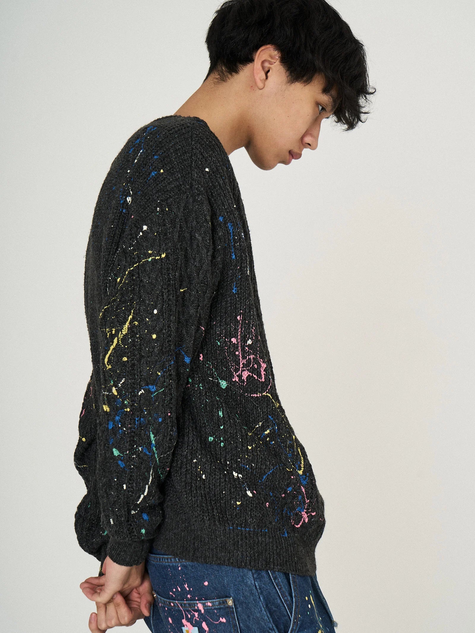 CABLE PAINT KNIT｜BLACK-thumbmail-7