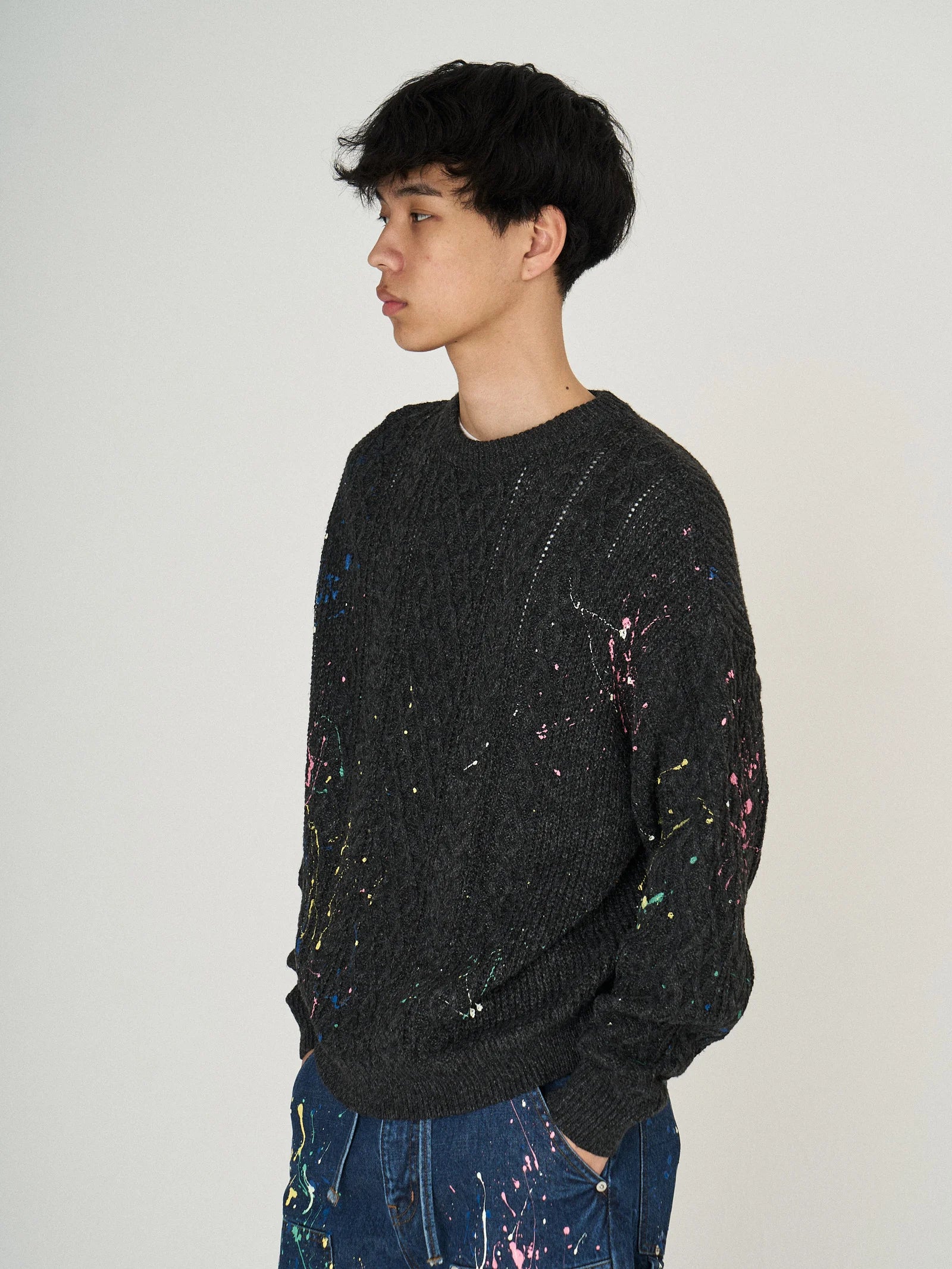CABLE PAINT KNIT｜BLACK-thumbmail-5